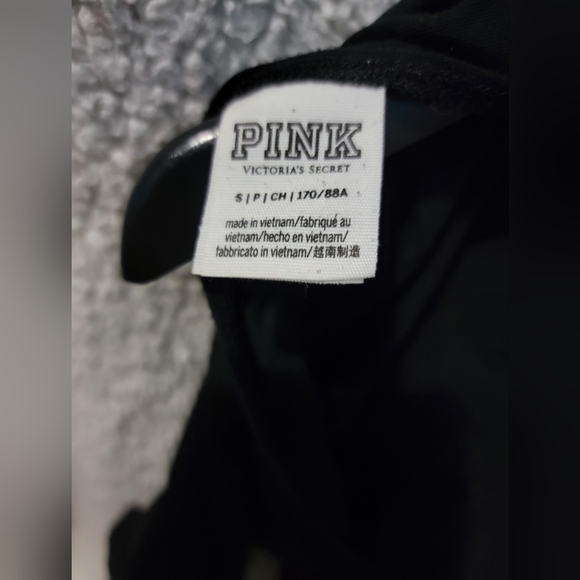 PINK Victoria's Secret black long sleeve, cut out back, Sequins long sleeve Sm - Picture 3 of 3